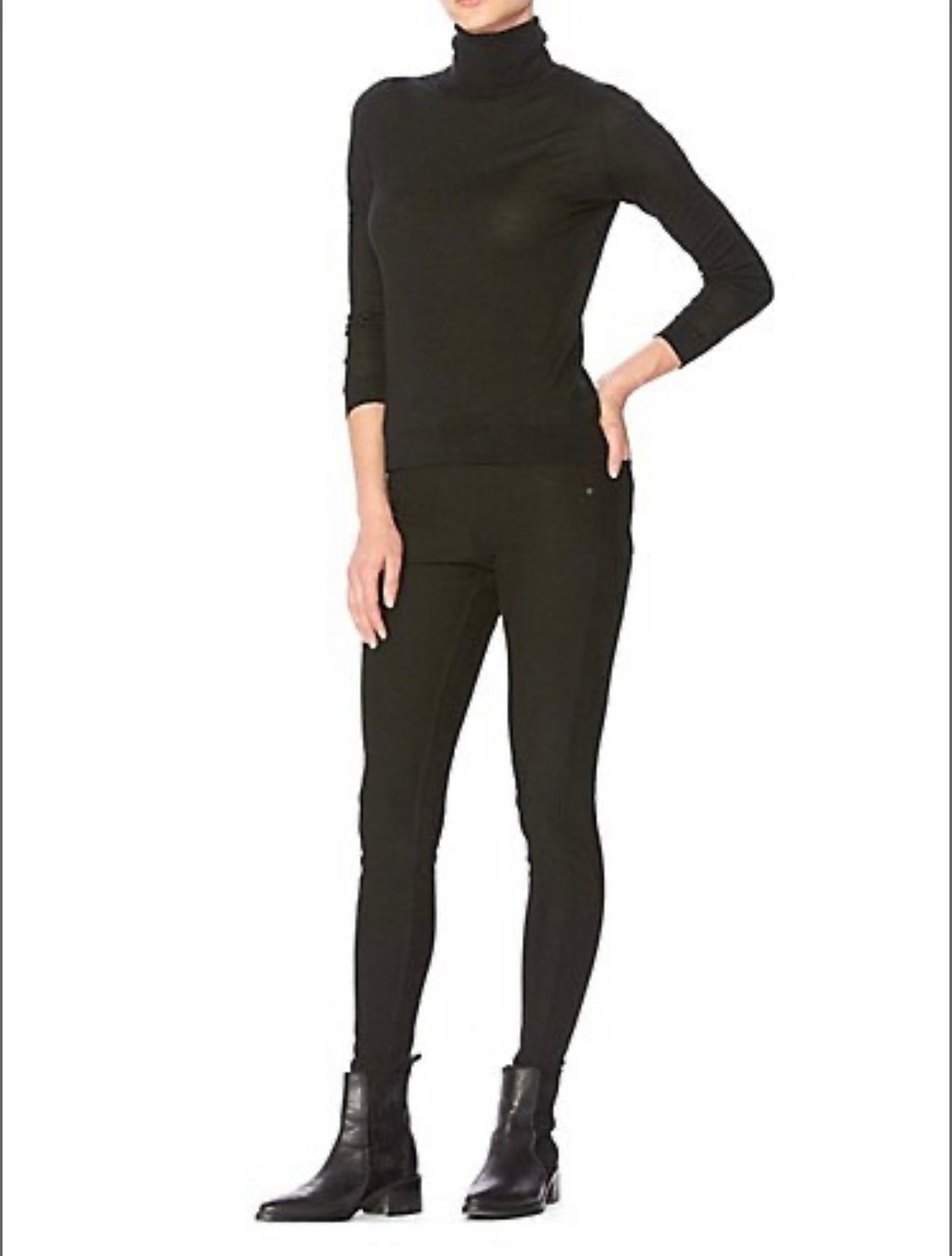 Hue fleece lined denim leggings black on sale