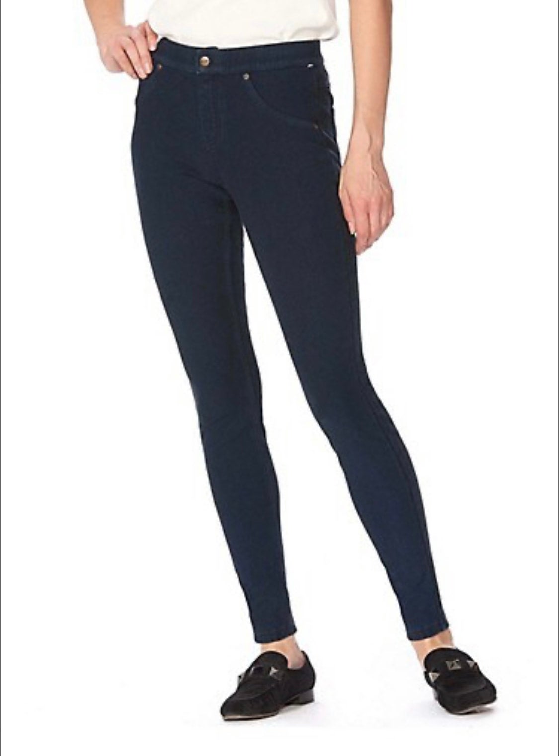 HUE Women's 248801 Vultra Soft Fleece Lined Denim Leggings Size